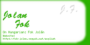 jolan fok business card